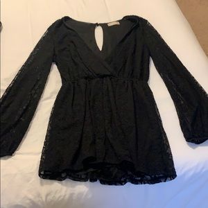 Black long sleeve romper
